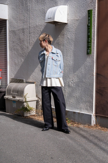 Knitted Denim Jacket with Hand Stitching