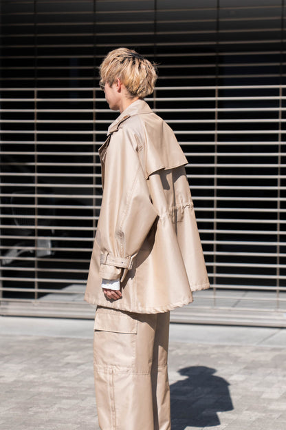 Giza cotton short trench coat