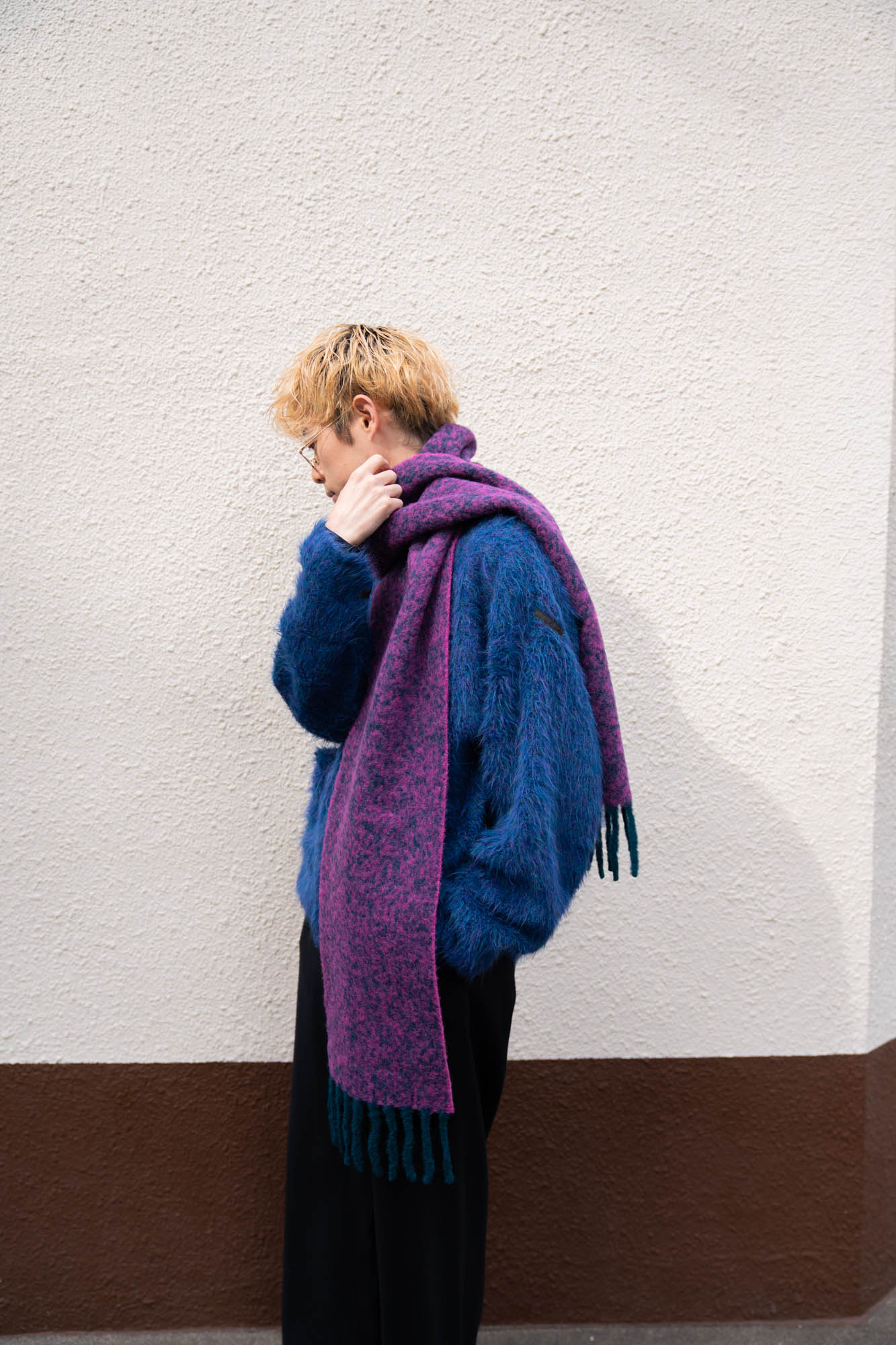 Two Colour Woolly Scarf