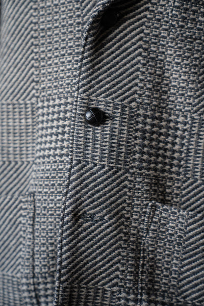Knitted Tweed Check Tailored Jacket