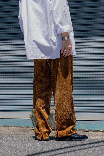 Cotton Corduroy Wide-leg Drawstring Trouser