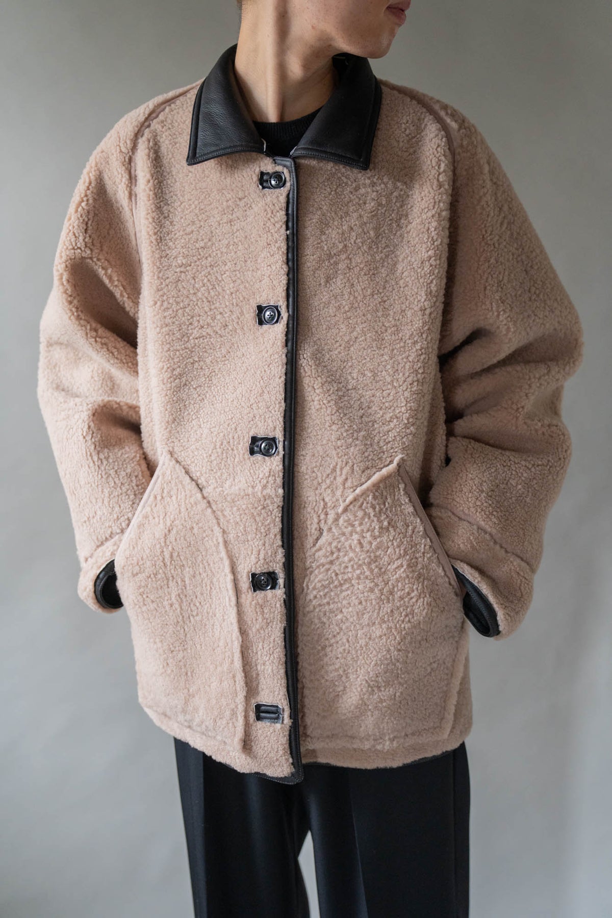 REVERSIBLE MOUTON BLOUSON