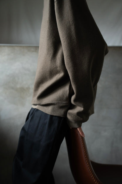 Damage jacquard terry crew neck sweater