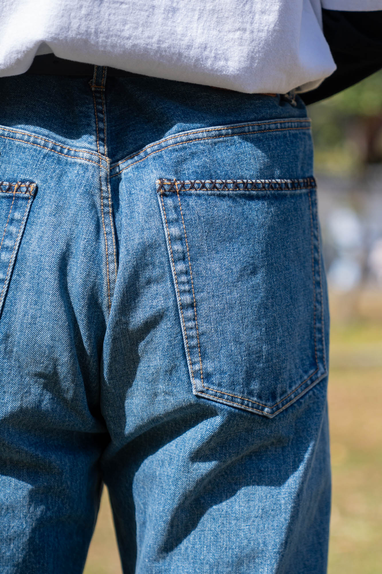 Hand-Embroidered Denim Pants