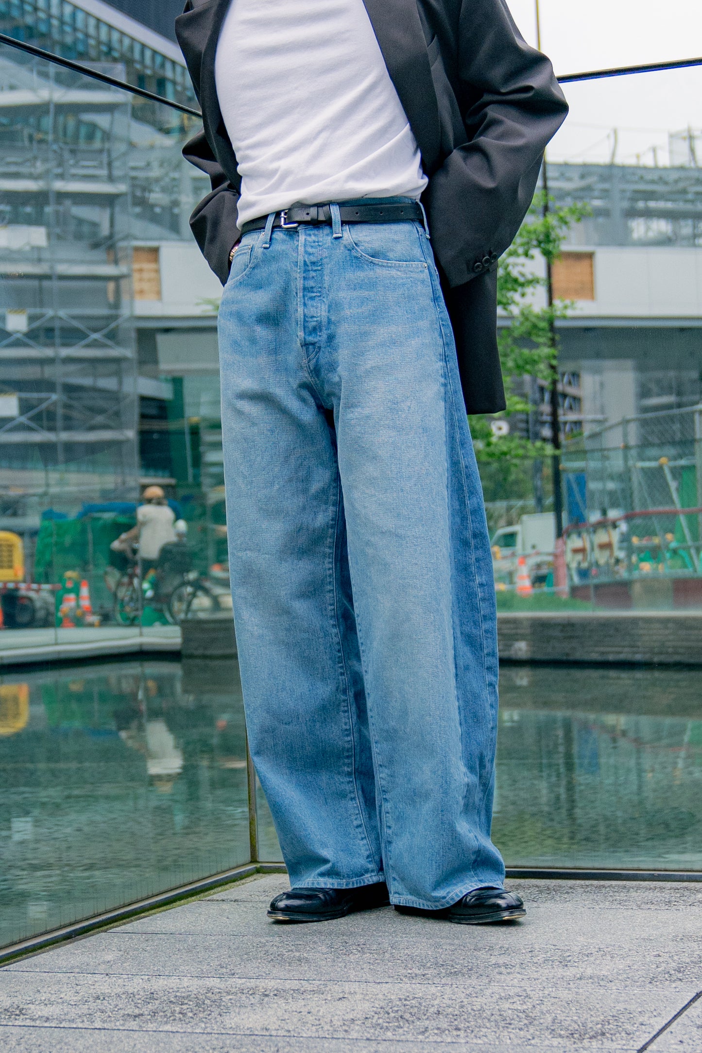 DEFORMATION WIDE DENIM JEANS