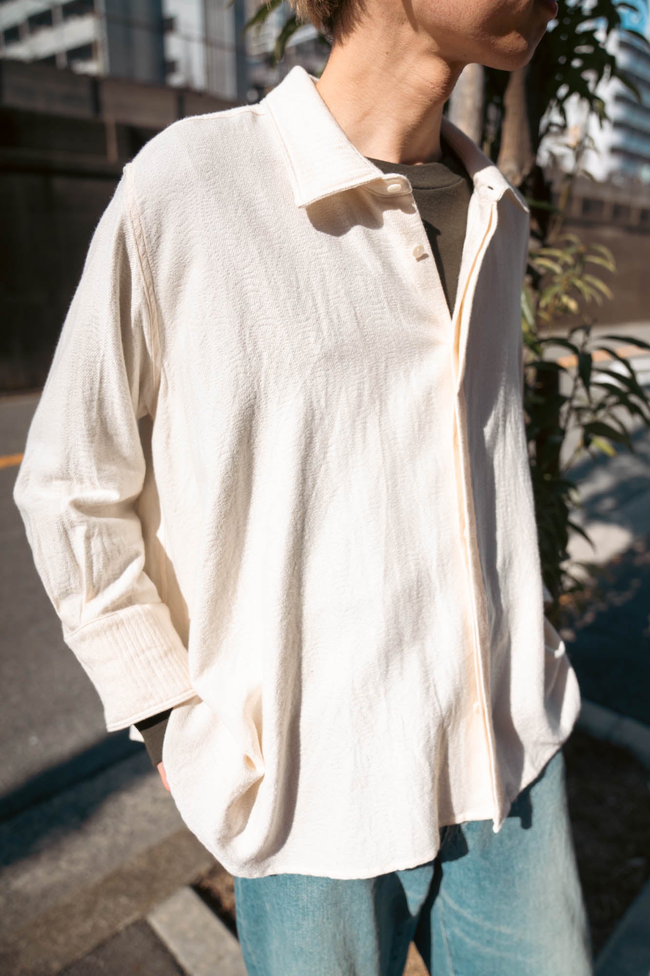 Draped Shirt-Jacket in KP