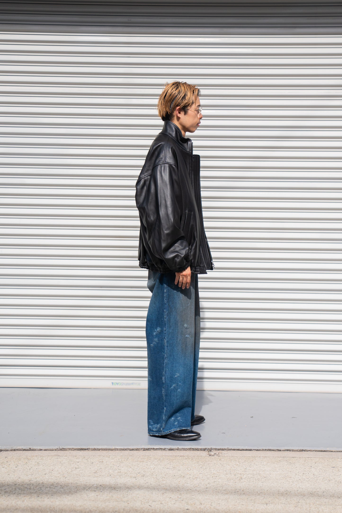 SHEEP LEATHER STAND COLLAR JACKET(ST.1220)