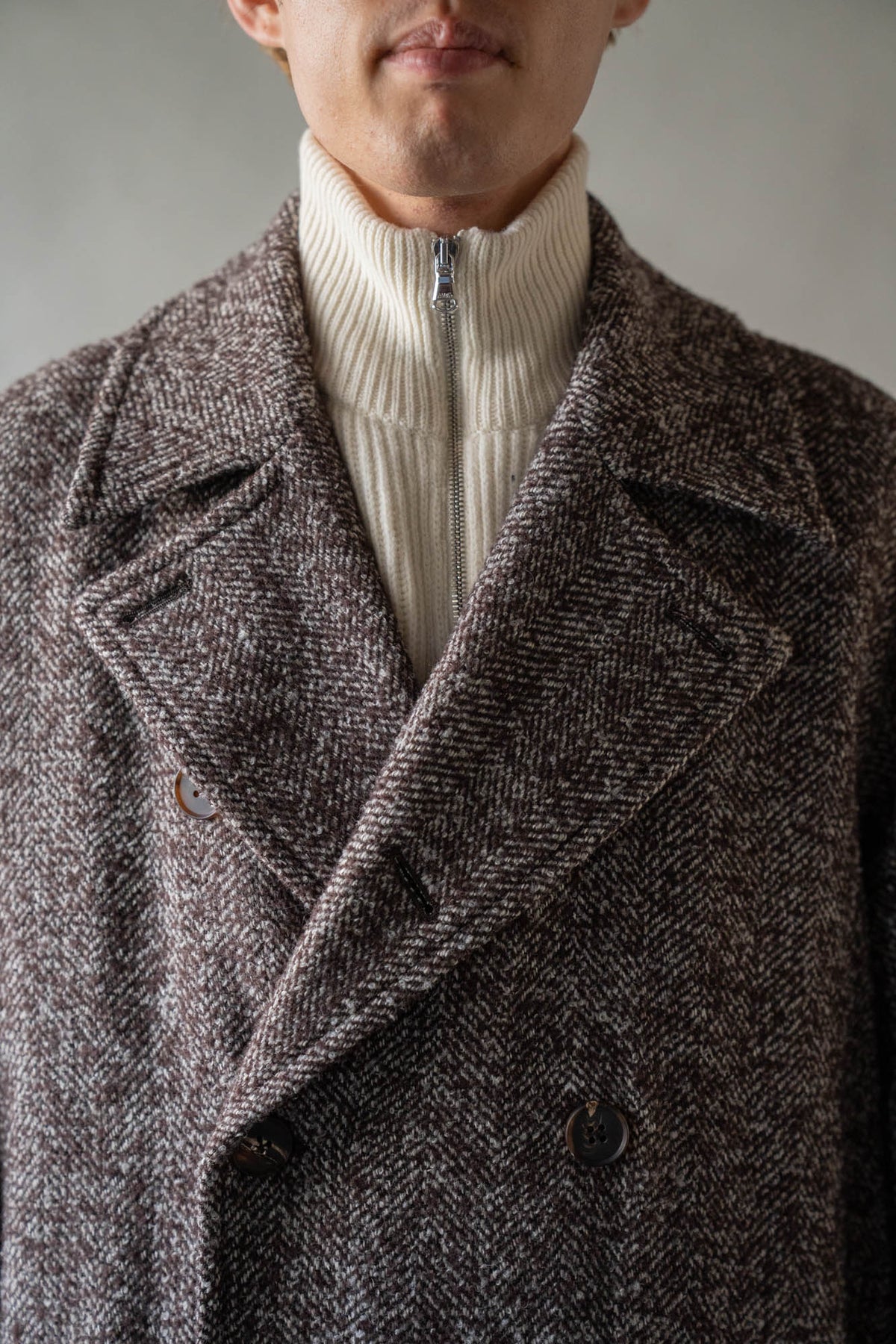 LOOP TWEED DOUBLE-BREASTED COAT