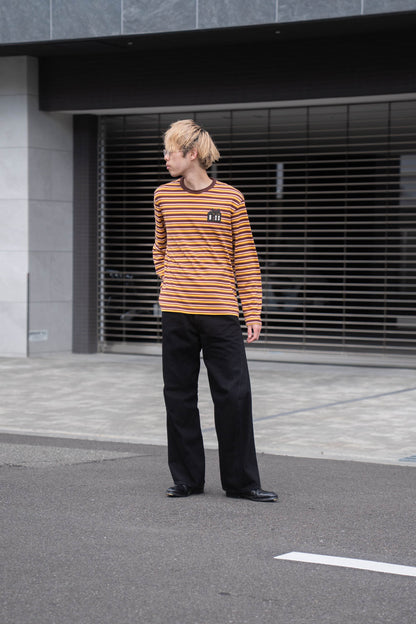 Hand-Embroidered Stripe Long Sleeve T-Shirt