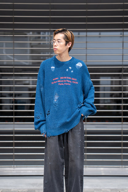 Indigo pullover knit