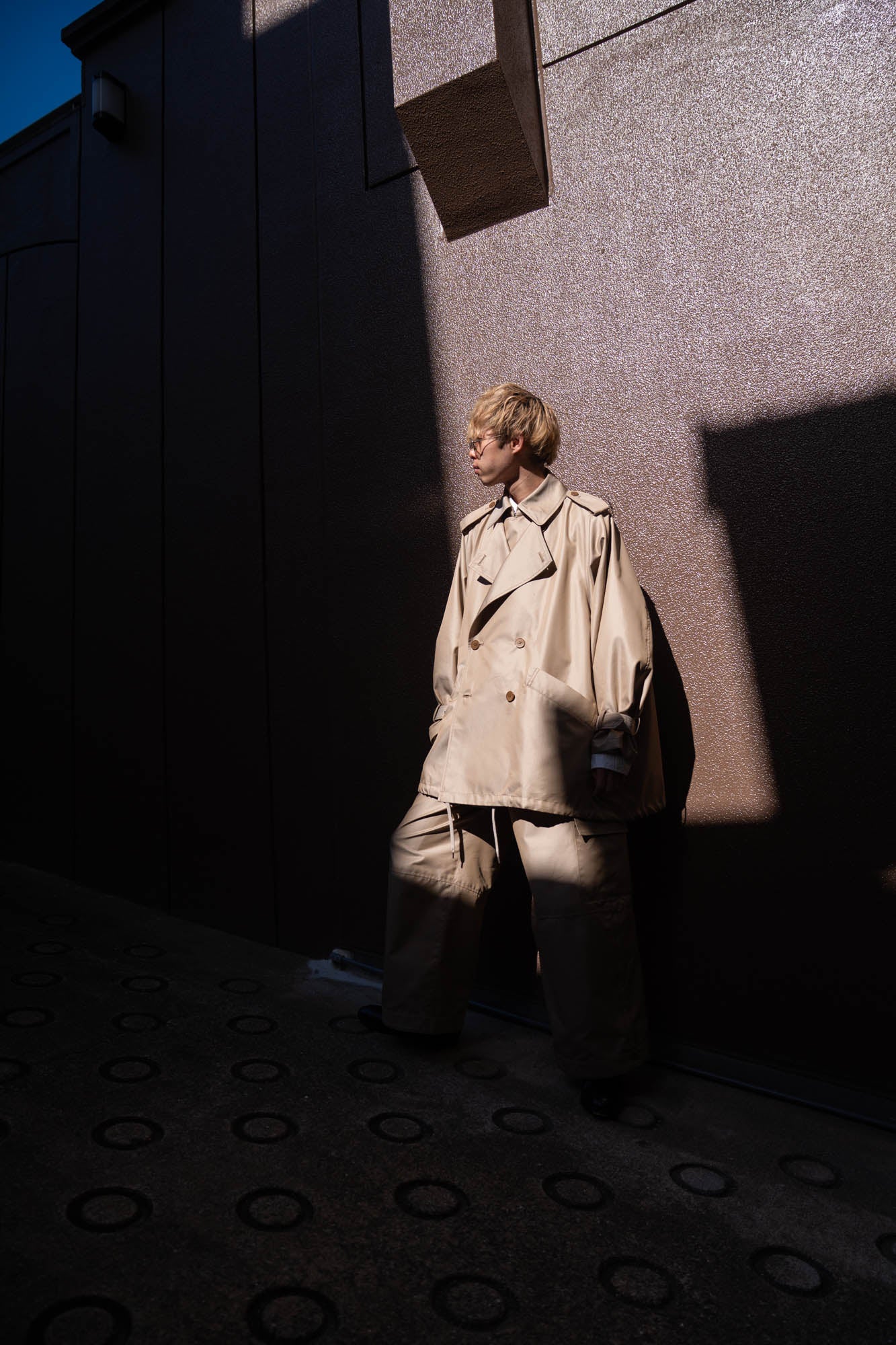 Giza cotton short trench coat