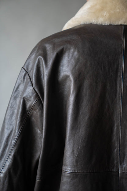 MOUTON COLLAR CALF ZIP JACKET(ST.1549)