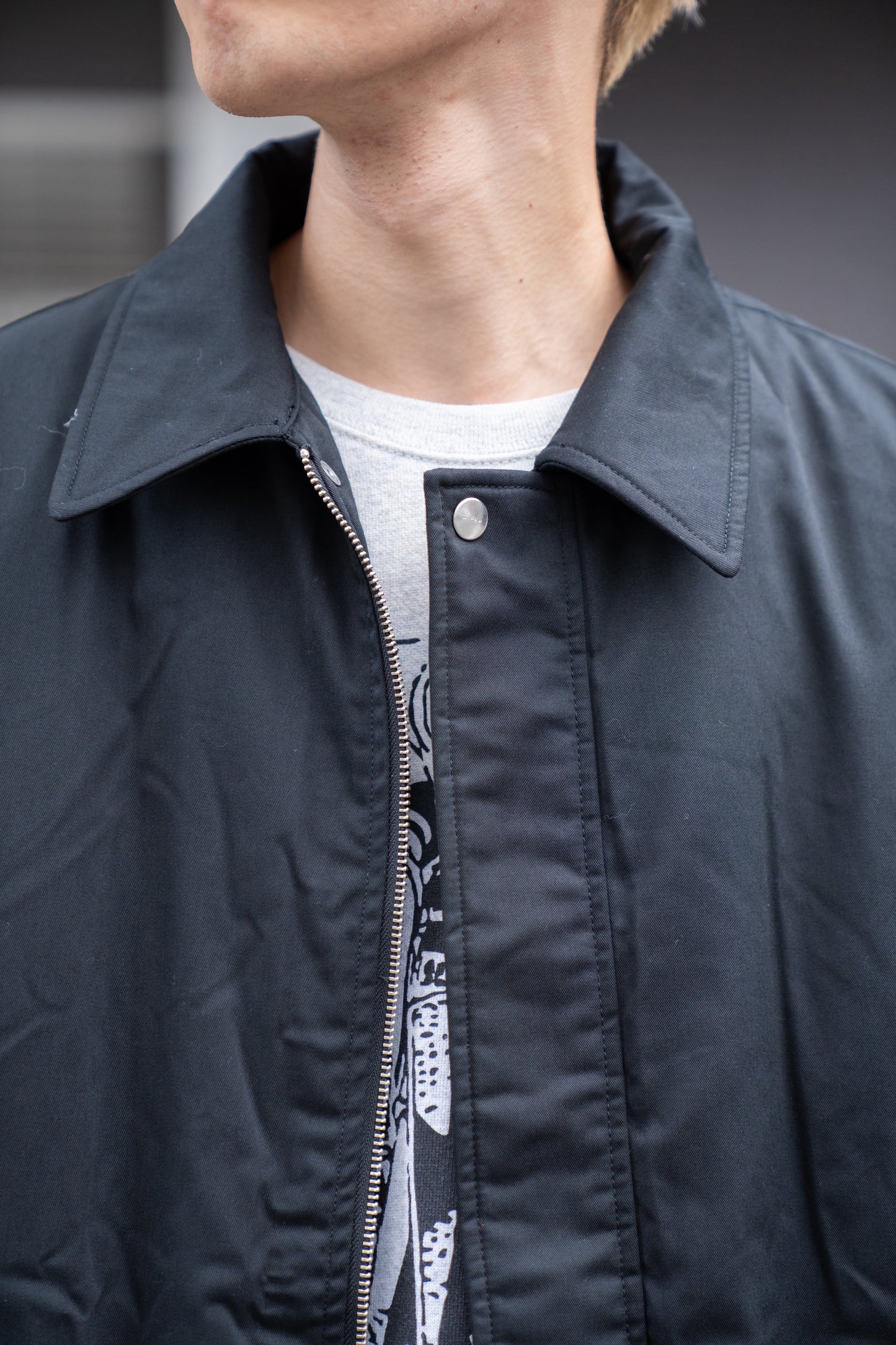 WIDE SQUARE ZIP UP DOWN JACKET