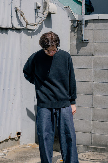 EXTRA FINE WOOL WARM KNIT CREW NECK LS