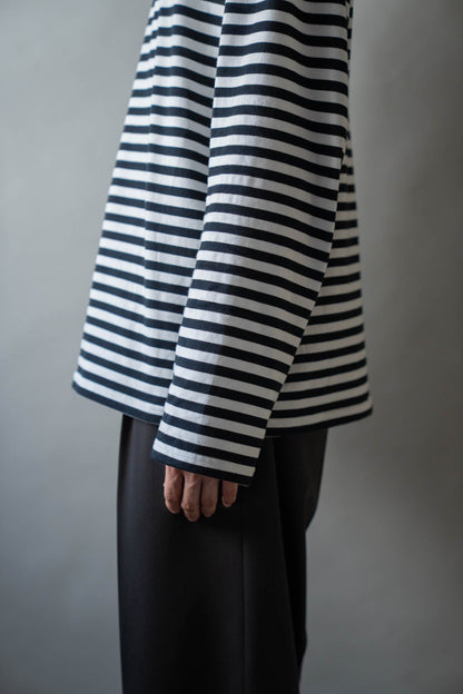 BORDER LONG T SHIRT