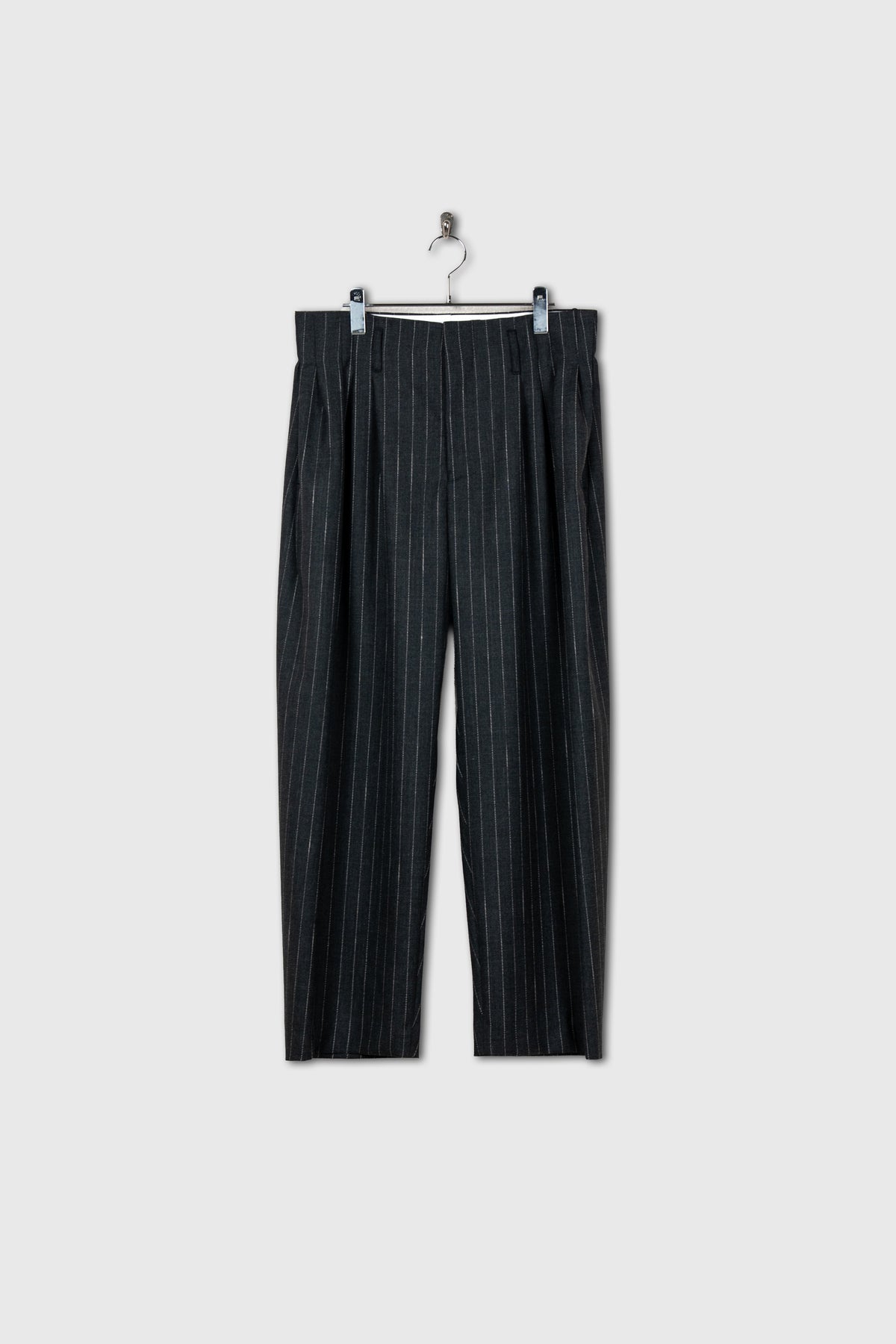 5 Tuck Trouser in Wool Pinstripe