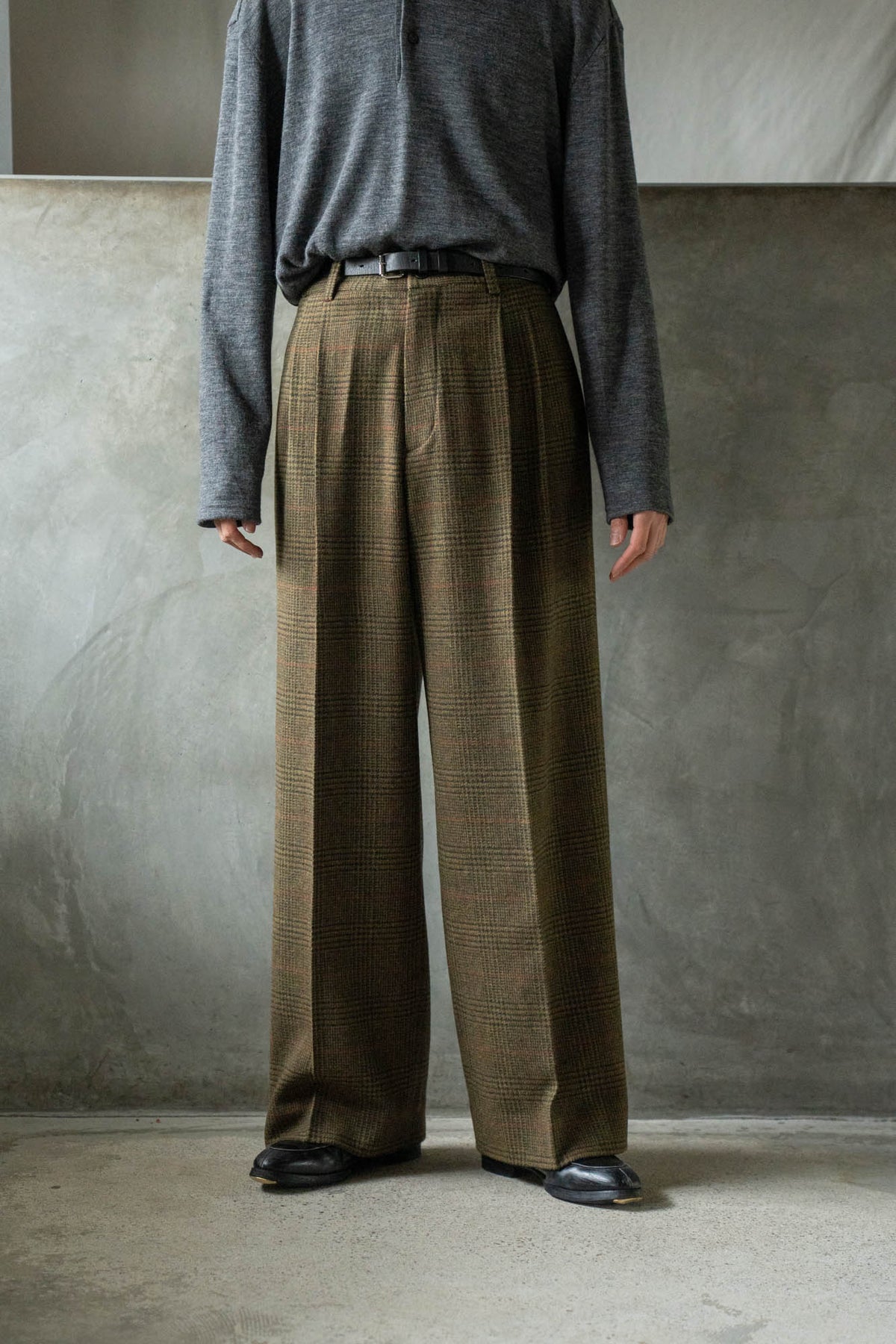 BRITISH TWEED LONG WIDE TROUSERS(ST.1605)