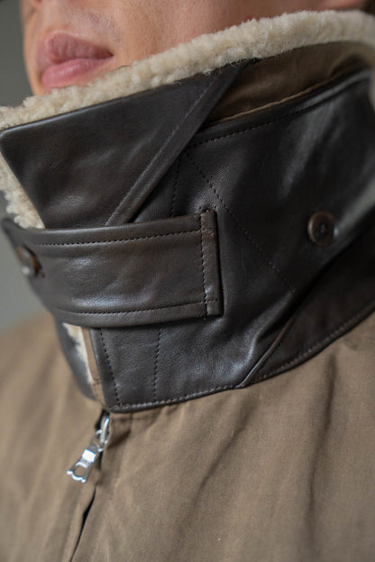 DETATCHABLE COLLAR RESIN-FINISH COTTON JACKET(ST.1576)