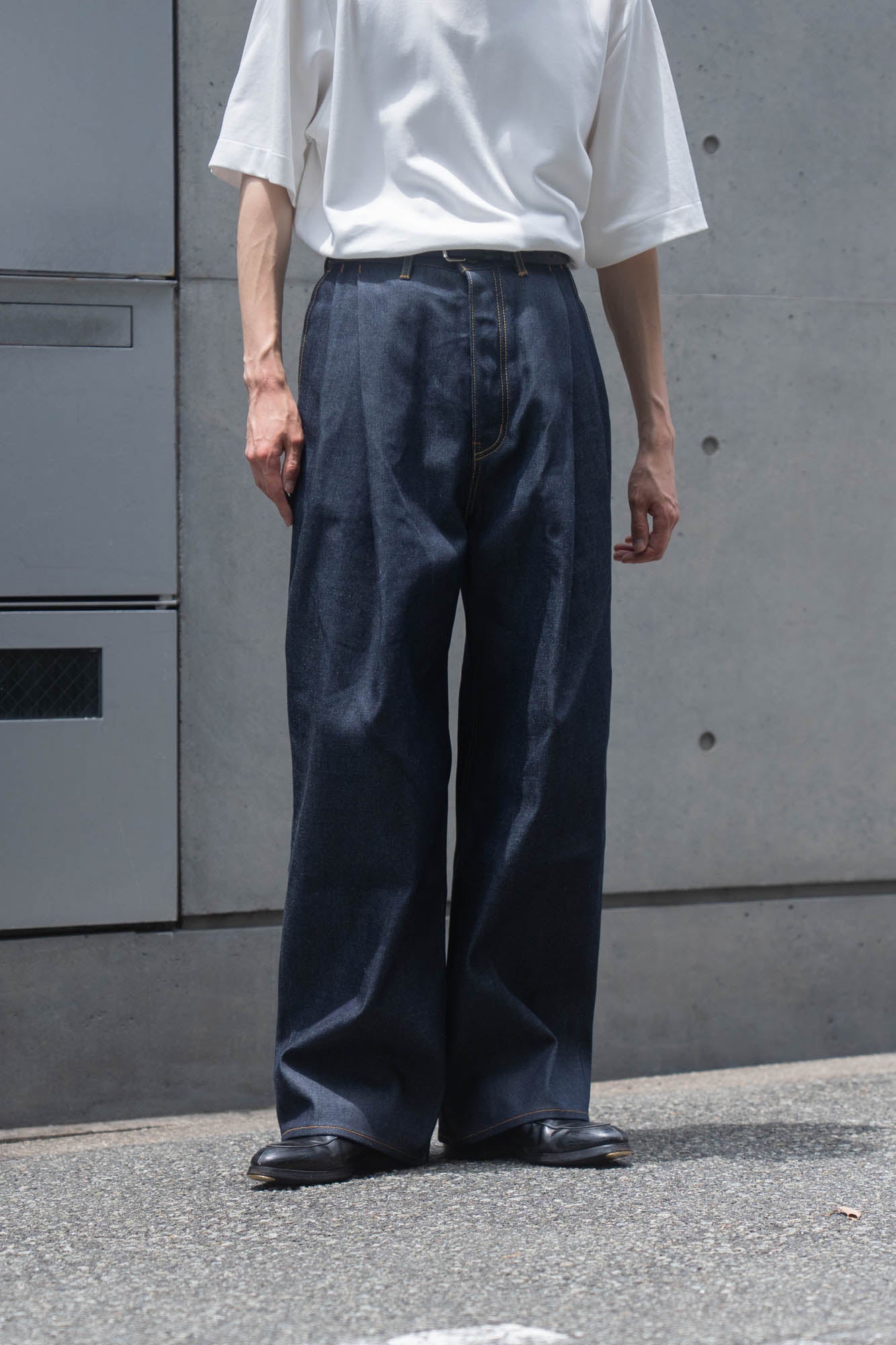 2TUCK WIDE DENIM PANTS -ENTASIS Mk-Ⅲ-