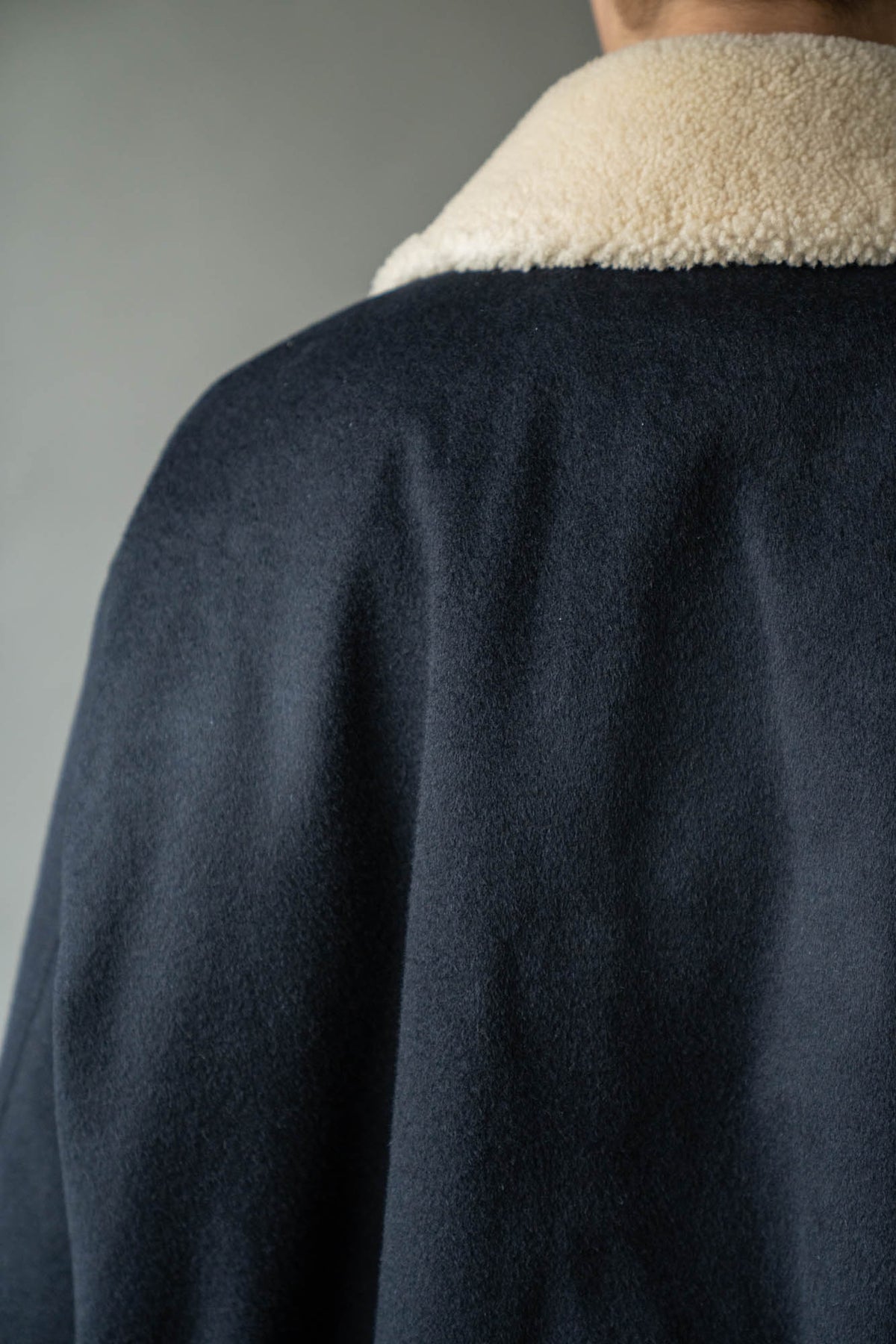 MOUTON COLLAR WOOL CASHMERE PADDED JACKET(ST.1546)