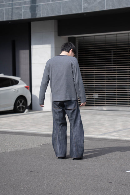 Hand-Embroidered Stripe Long Sleeve T-Shirt