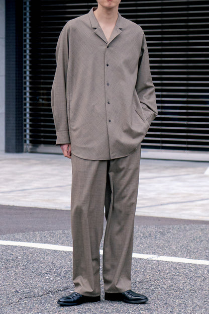 OVERSHIRT WITH NOTCHED LAPEL IN WOOL TROPICAL