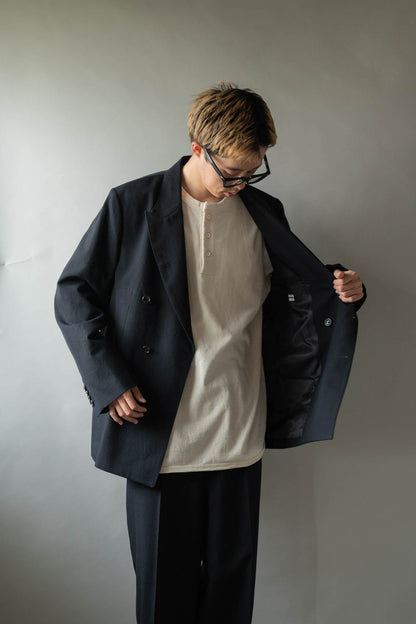 Wool Gabardine Double-Breasted Jacket