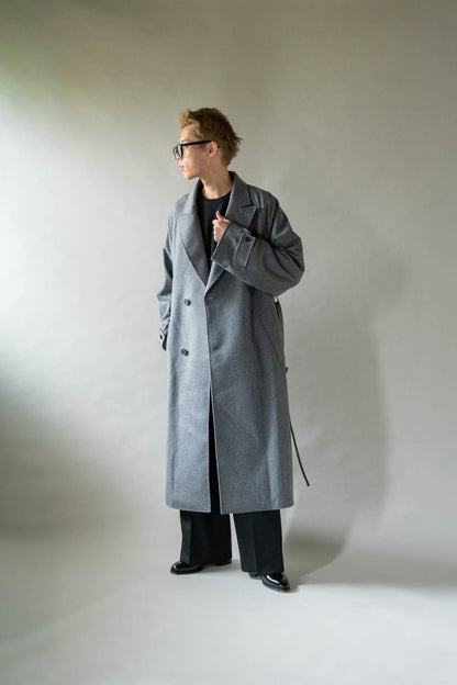 WOOL CASHMERE OVERSIZED PEAK LAPEL CHESTER COAT(ST.1533)