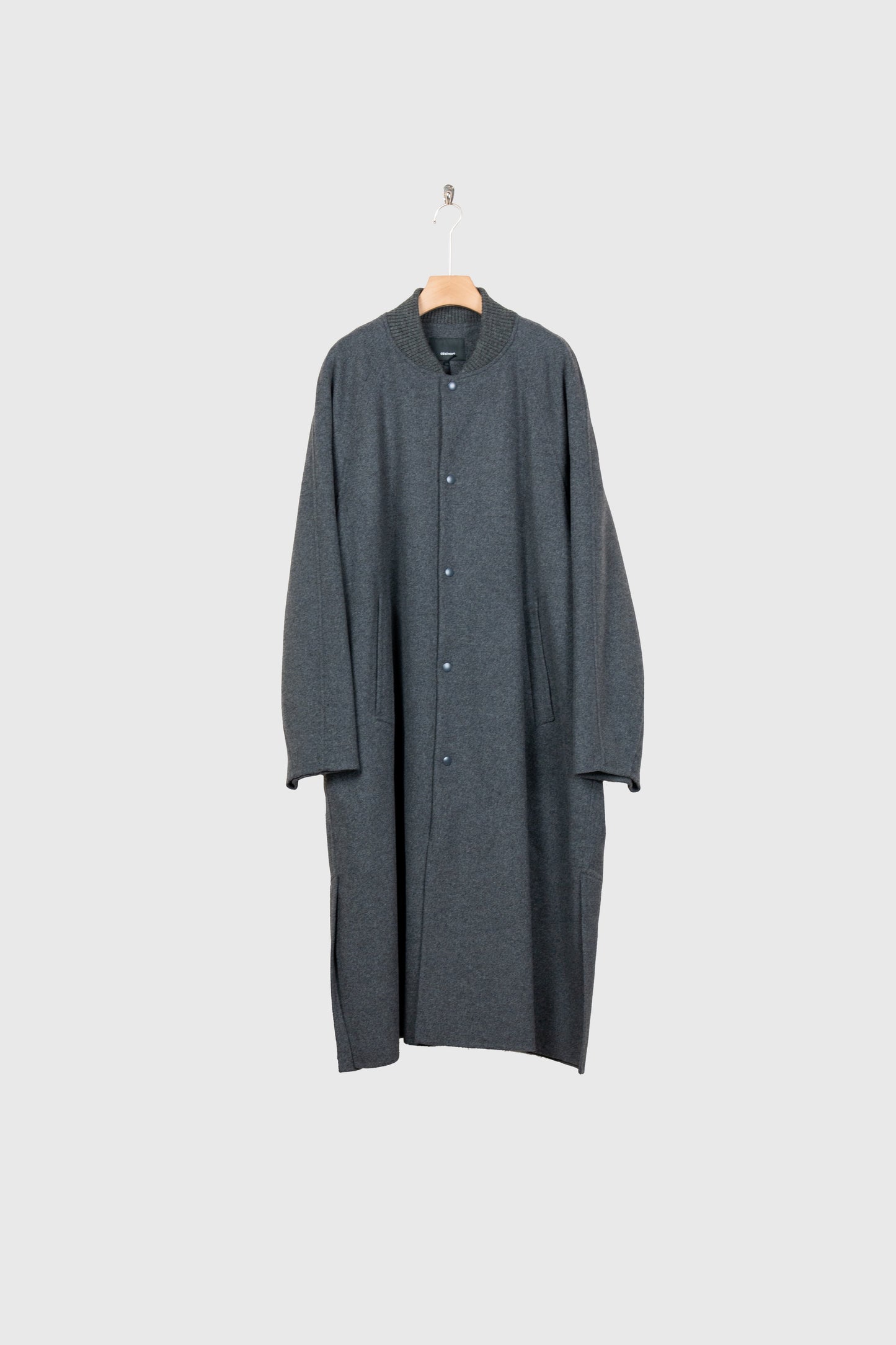 Wool melton double face rever stadium coat