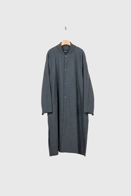 Wool melton double face rever stadium coat