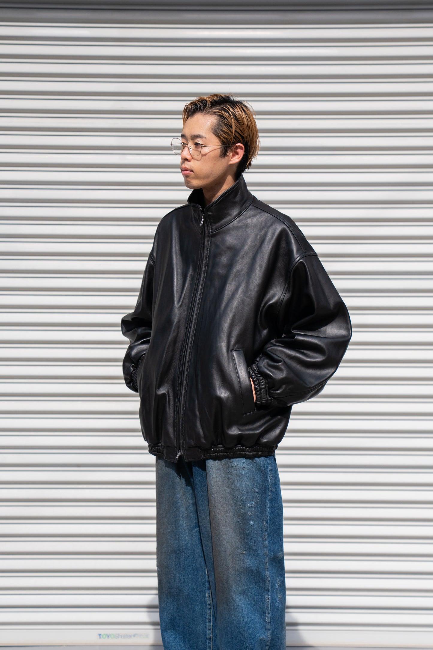 SHEEP LEATHER STAND COLLAR JACKET(ST.1220)