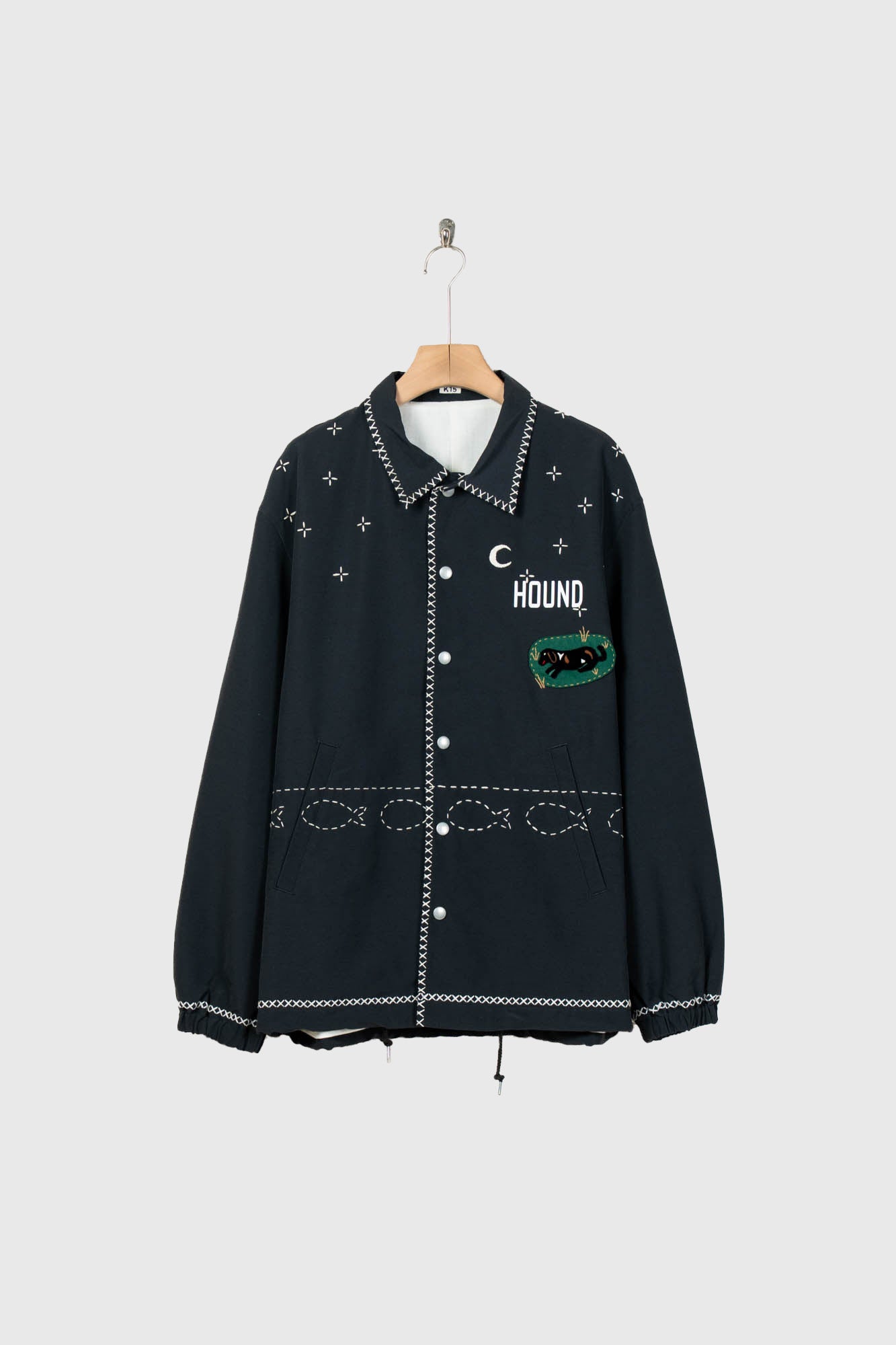 Cross-stitch coach jacket