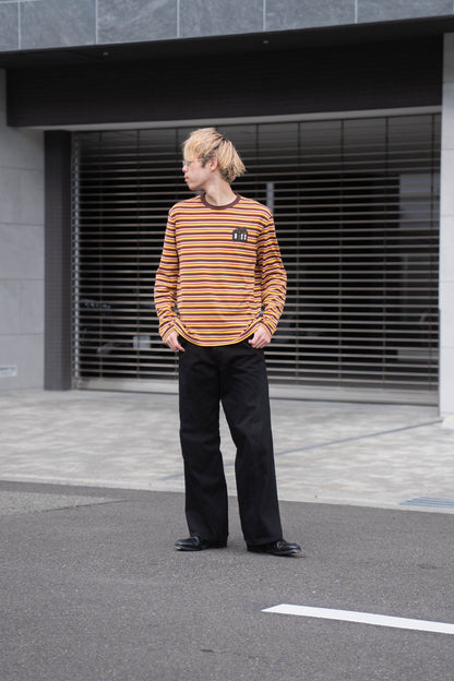 Hand-Embroidered Stripe Long Sleeve T-Shirt