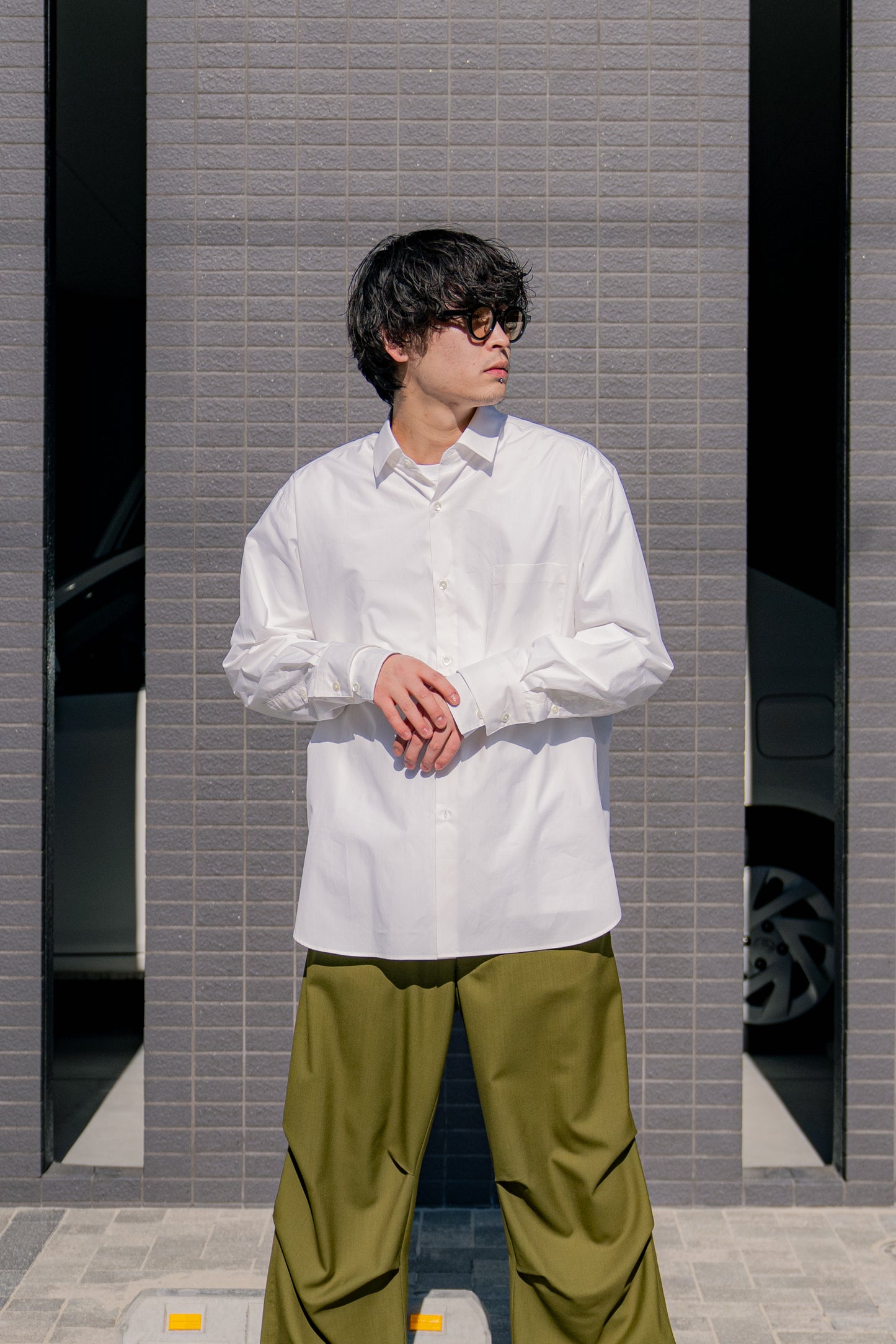 OVERSIZED DOWN PAT SHIRT (DOUBLE CUFFS) (ST.1159)