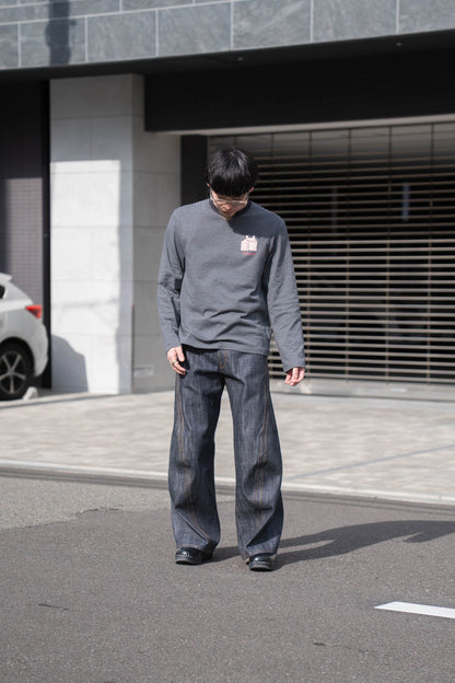 Hand-Embroidered Stripe Long Sleeve T-Shirt