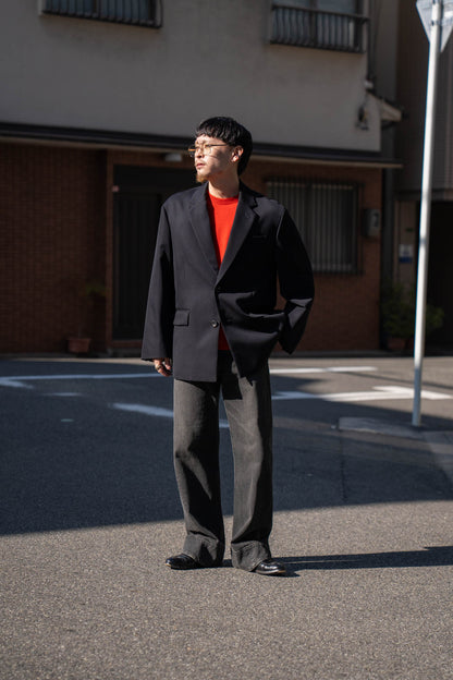 WOOL KERSEY OVERSIZED SINGLE BREASTED JACKET(ST.1413)