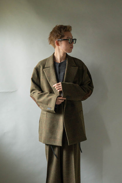 BRITISH TWEED OVERSIZED PEAK LAPEL JACKET(ST.1586)