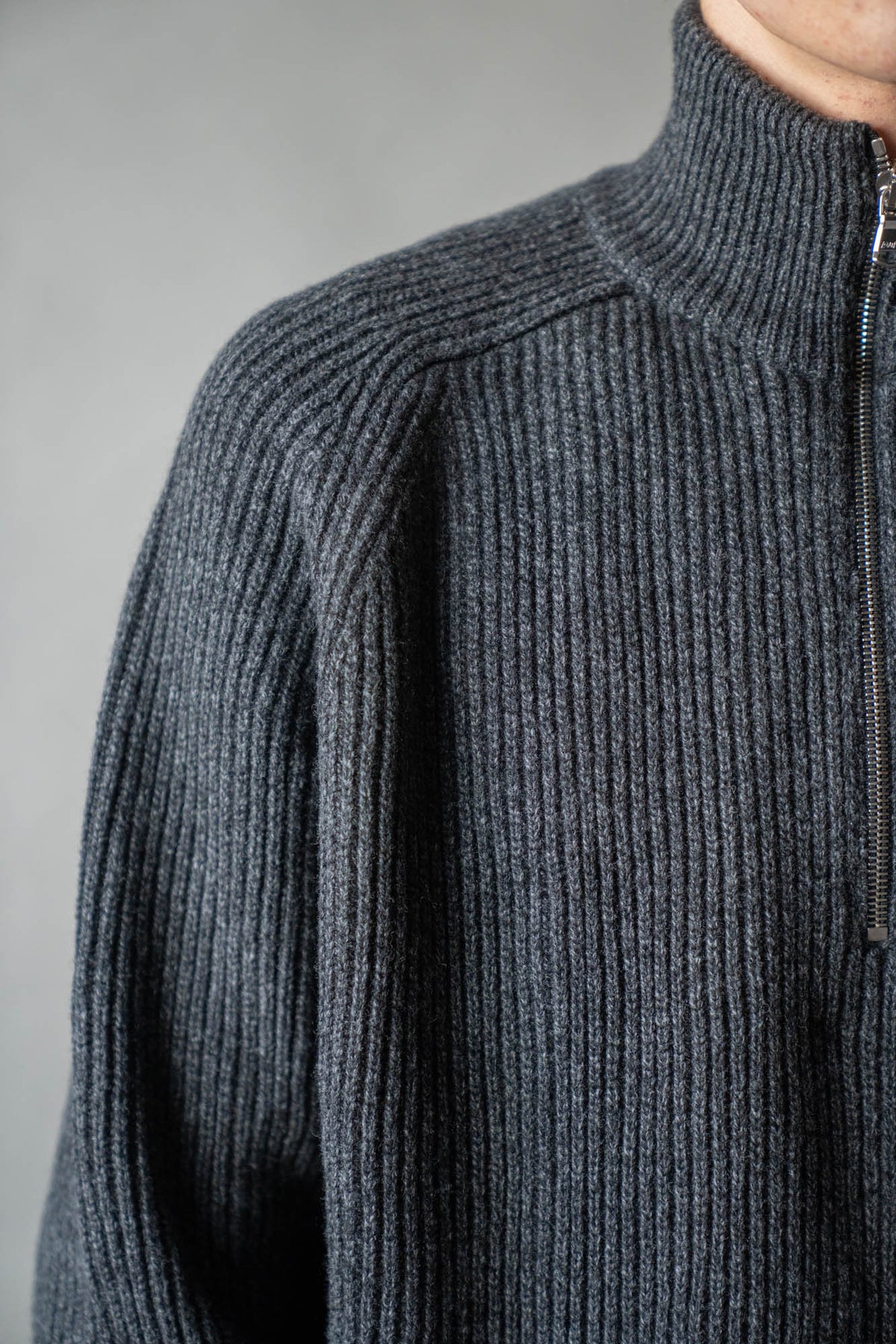 HALF ZIP RIBBED JUMPER