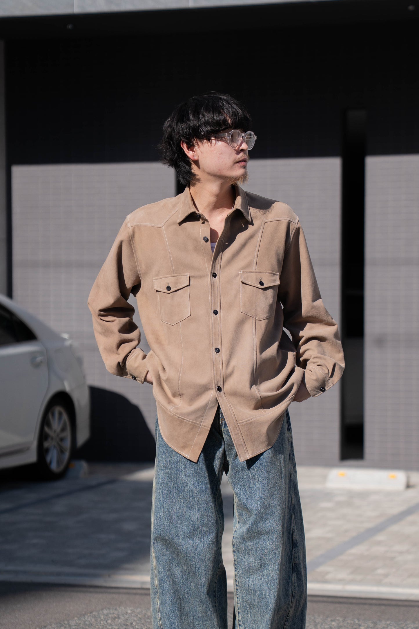 sheep suede light shirt