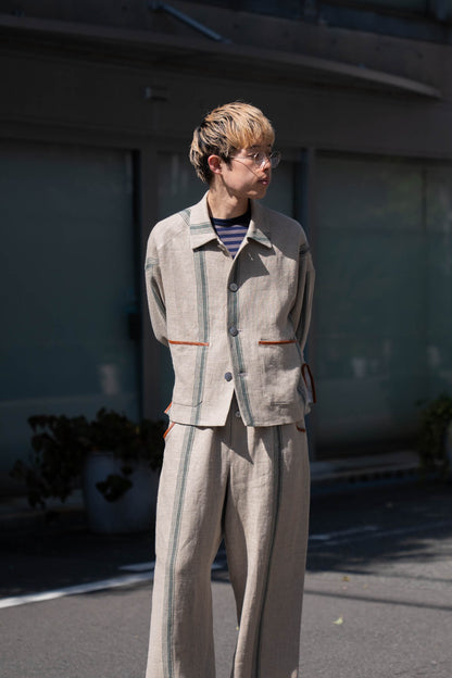 FLLOWER SAK LINEN STRIPE JACKET