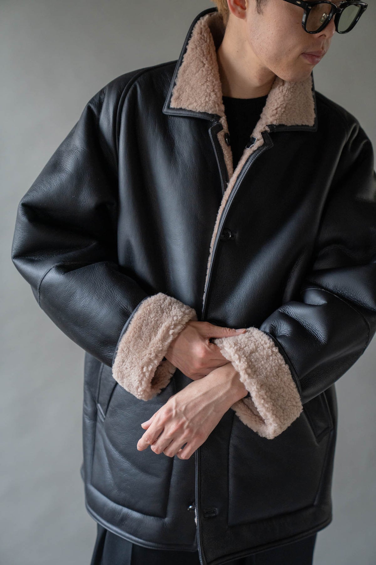 REVERSIBLE MOUTON BLOUSON