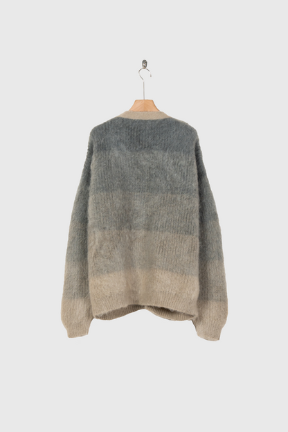 MOHAIR GRADATION BORDER CARDIGAN