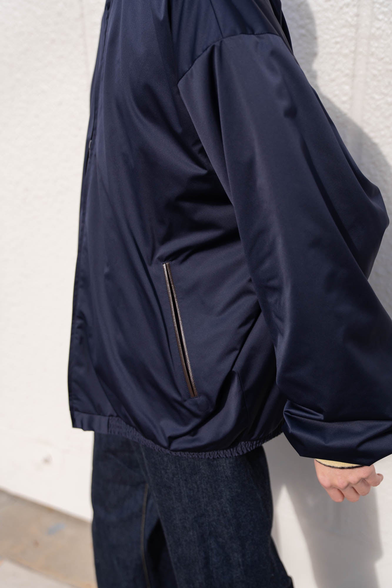 SILK-BACK STAND COLLAR ZIP JACKET(ST.1378)