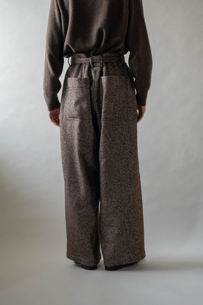 BELTED WIDE PANTS