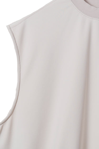 Fine poly organic cotton gemini pile sleeveless top
