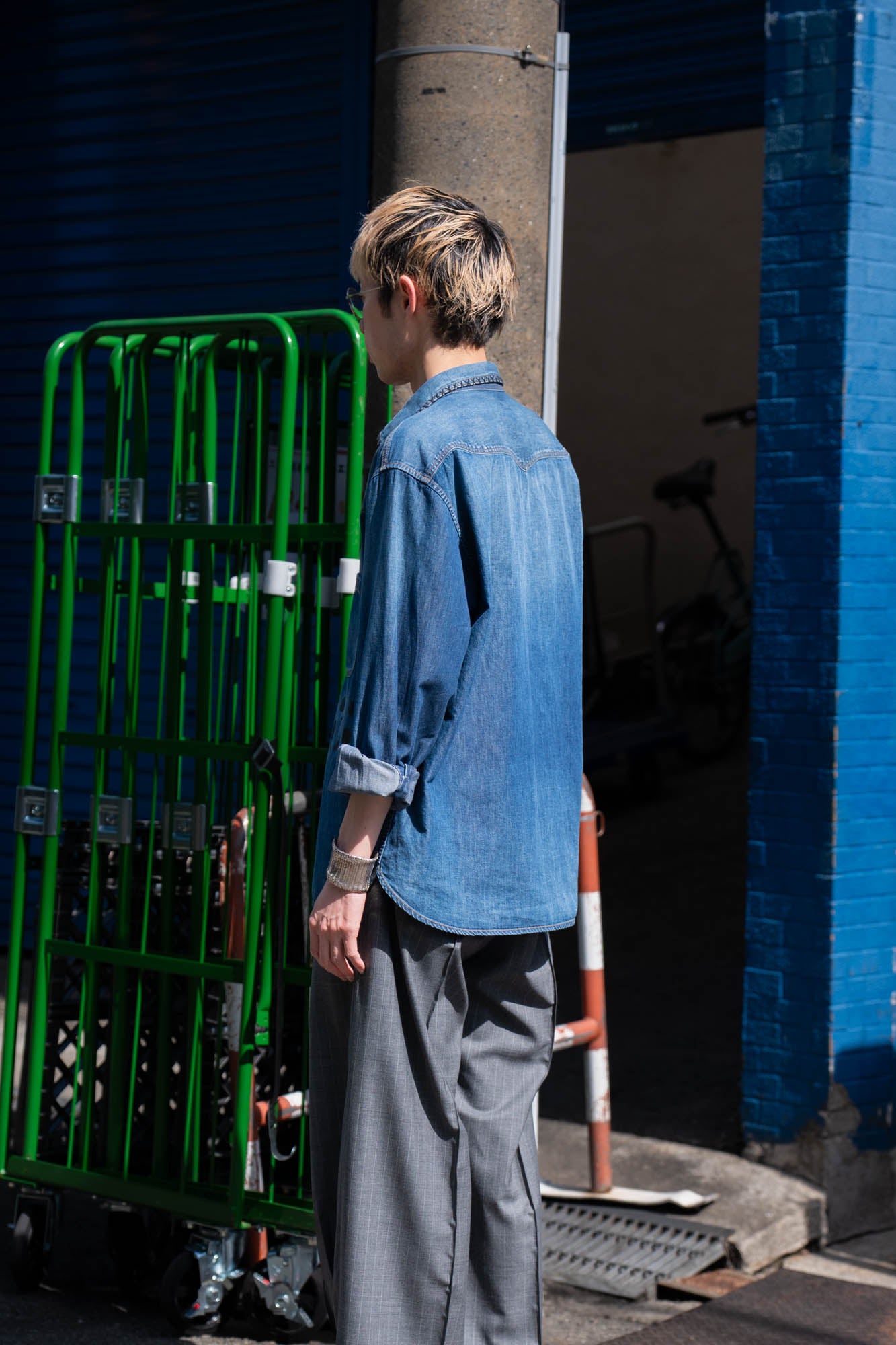 Hand-Embroidered Denim Shirt