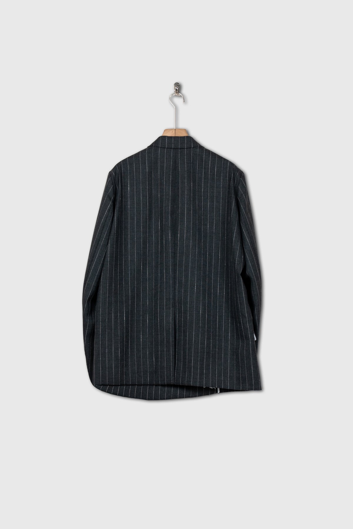 Double-Breasted Jacket in Wool Pinstripe