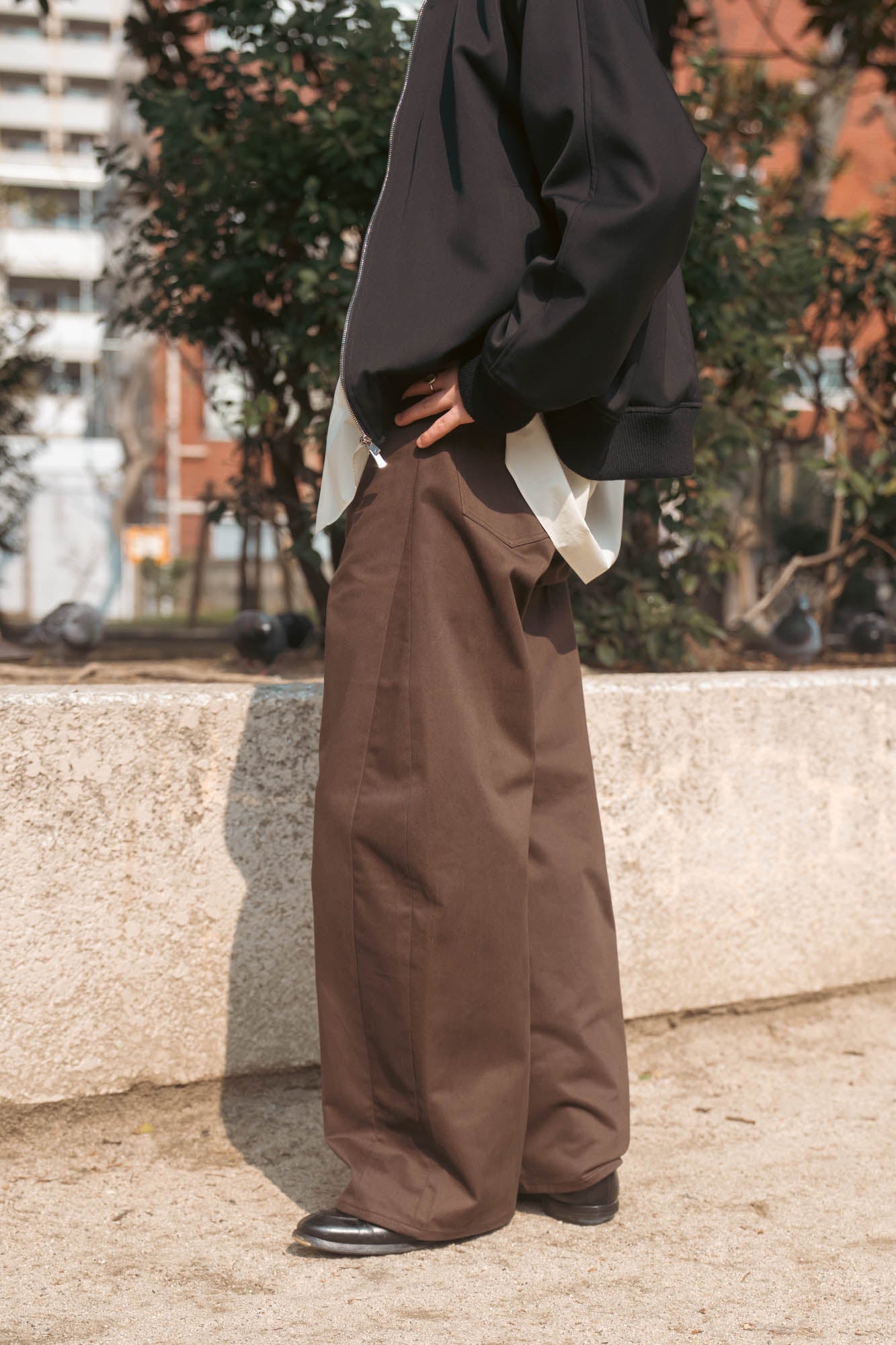 DEFORMATION WIDE COTTON PANTS(ST.1390)