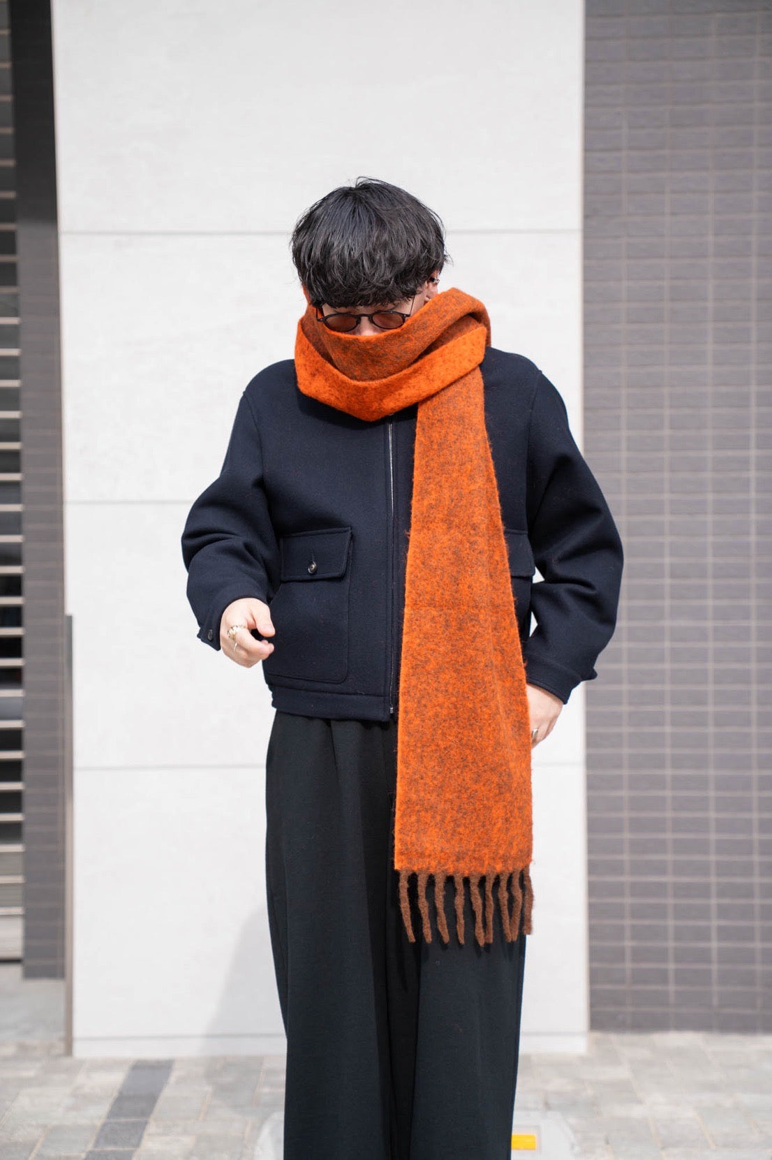 Two Colour Woolly Scarf