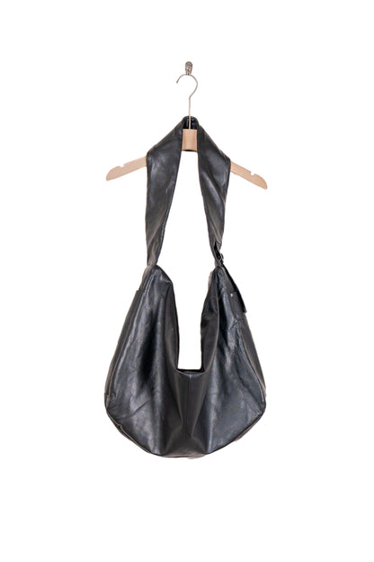 SHIRRING HANDLE LEATHER SHOULDER BAG